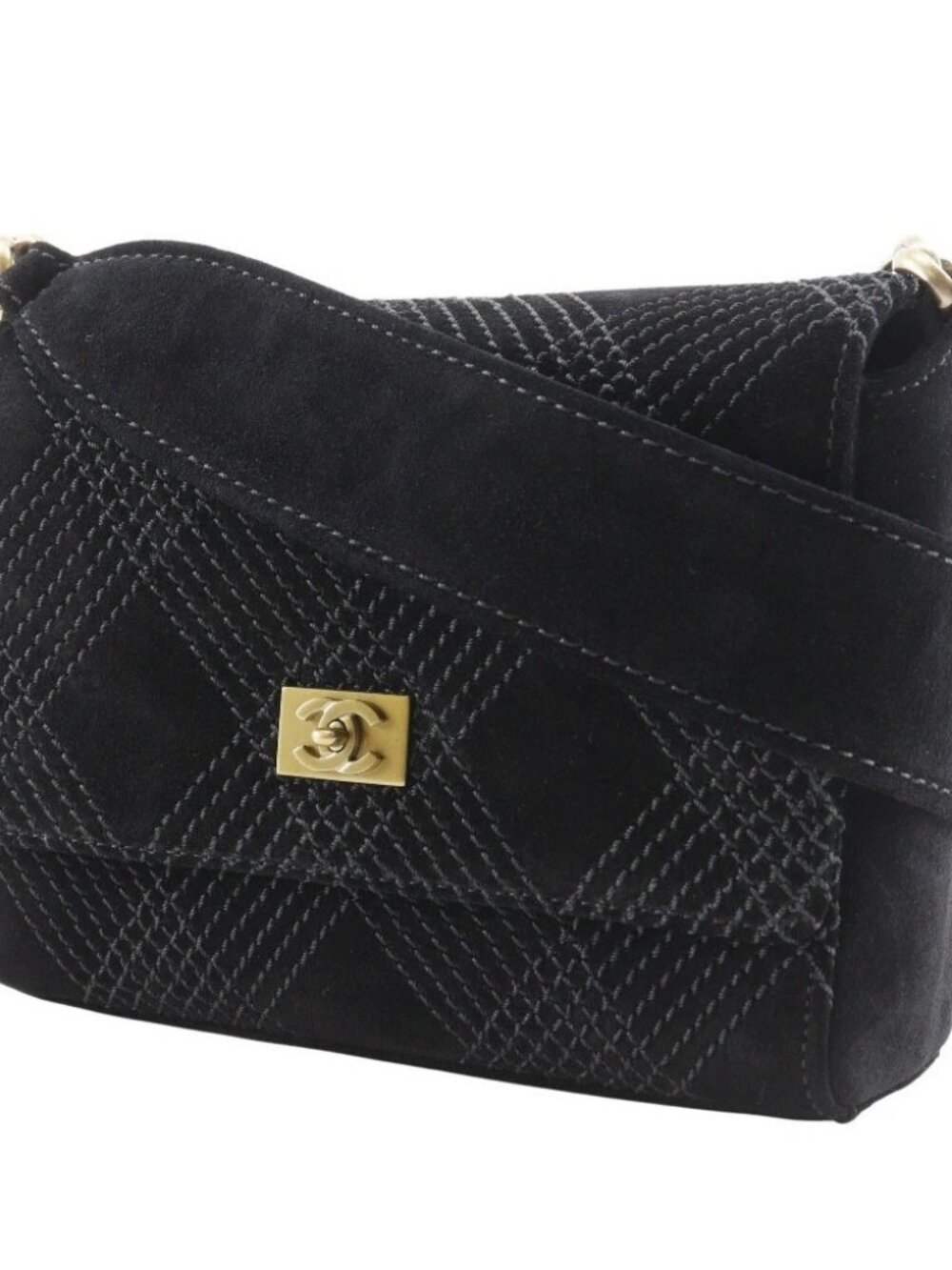 CHANEL Wild stitch Shoulder Bag A19343Y02640 black Suede Women - Picture 2 of 12